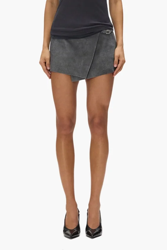 Leather Wrap Skirt