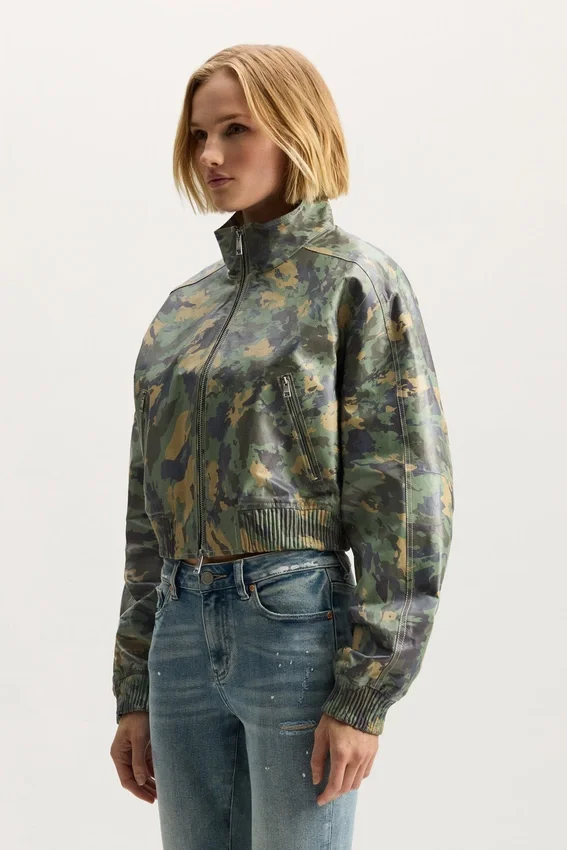 Painted Camo Leather Jacket